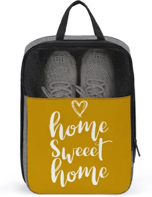 Home Sweet Home on Yellow Shoe Bag for Travel Daily Use Anti-dust Storage Carrier Golf Shoe Pouch