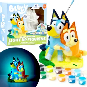 Horizon Group USA Bluey Paint Your Own Light-Up Figurine, Bingo Night Light, Toys for Kids, Playset, Party Decorations, Game, for Kids Ages 3 , Small