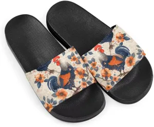 Howilath Women's Casual Slide Sandals, Cartoon Animals Print Comfortable Soft Sole Non-Slip Open Toe EVA Flat Sandals