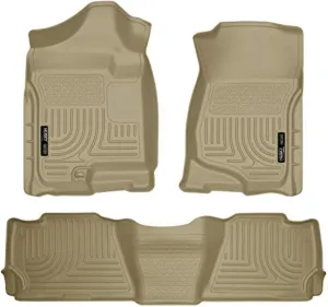 Husky Liners Weatherbeater Floor Mats | Fits 2007-2014 Chevrolet Suburban 1500 & GMC Yukon XL1500; 2007-2013 Cadillac Escalade EXT & Chevrolet Avalanche | Front & 2nd Row, 3-pc Tan - 98263
