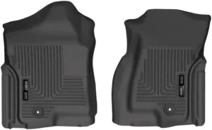 Husky Liners Weatherbeater Floor Mats | Fits 2007 Chevrolet Silverado & GMC Sierra 1500, 2500, 3500 (Classic Body Only) Crew & Ext Cab (Additional Fitments Included) | Front Row, 2-pc Black - 13241