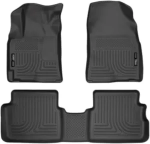Husky Liners Weatherbeater Floor Mats | Fits 2009-2013 Toyota Corolla/Matrix, 2009-2010 Pontiac Vibe | Front & 2nd Row, 3-pc Black - 98531