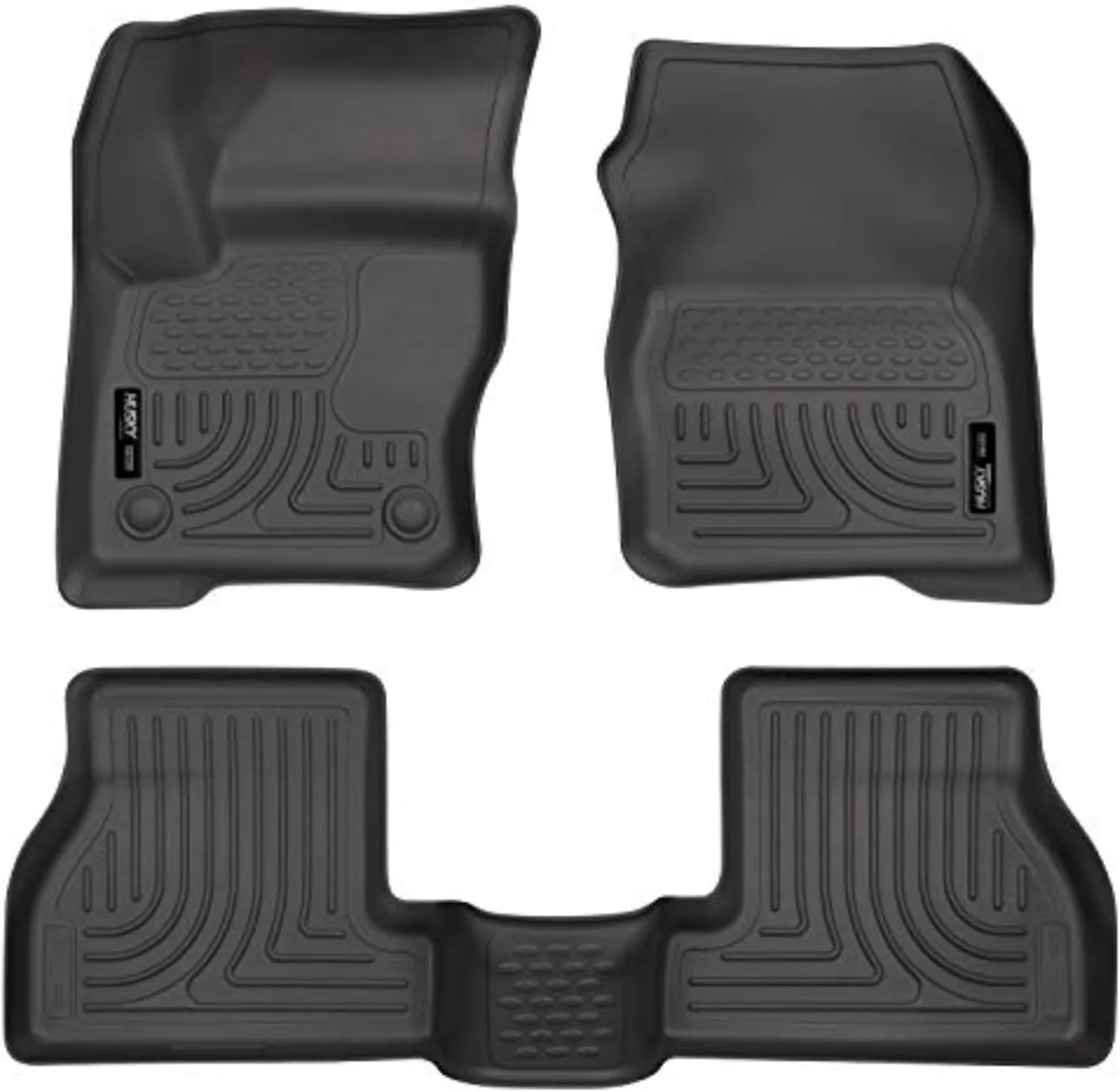 Husky Liners Weatherbeater Floor Mats | Fits 2012-2015 Ford Focus | Front & 2nd Row, 3-pc Black - 98771