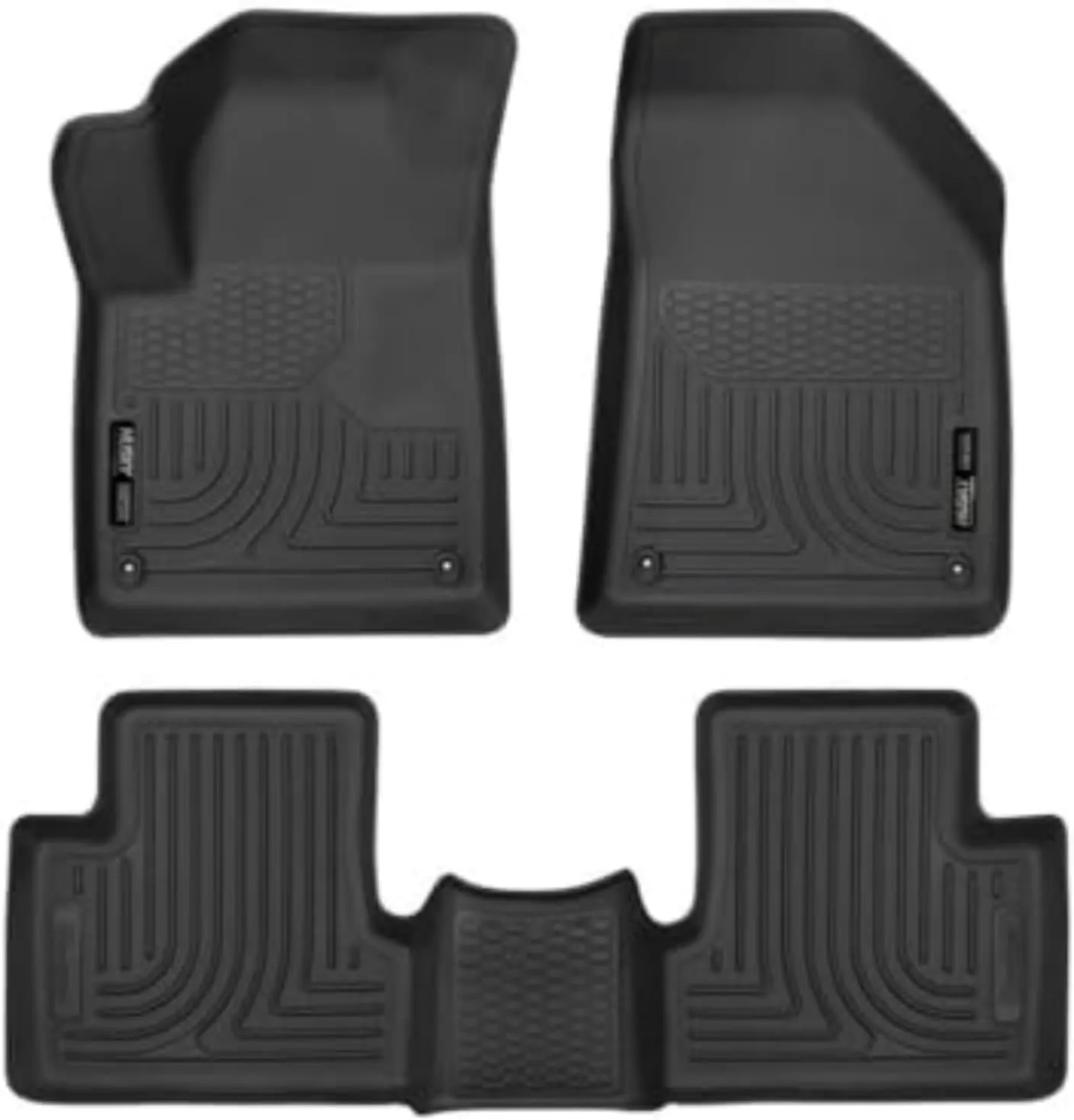Husky Liners Weatherbeater Floor Mats | Fits 2015 - 2023 Jeep Cherokee | Front & 2nd Row, 3-pc Black - 99091