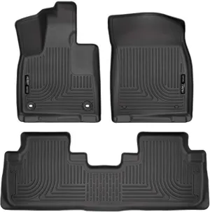 Husky Liners Weatherbeater Floor Mats | Fits 2016 - 2022 Lexus RX350 & Lexus RX450H; 2018 - 2022 Lexus RX350L & Lexus RX450HL | Front & 2nd Row, 3-pc Black - 99651