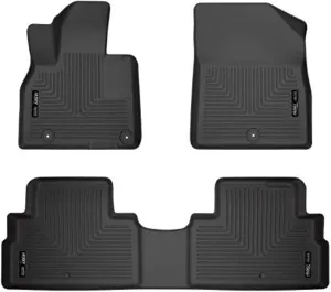 Husky Liners Weatherbeater Floor Mats | Fits 2020-2024 Kia Telluride | Front & 2nd Row, 3-pc Black - 95691