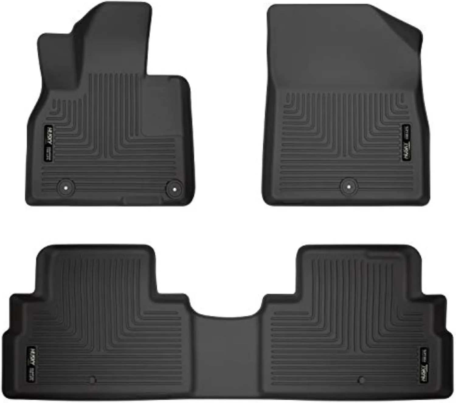 Husky Liners Weatherbeater Floor Mats | Fits 2020-2024 Kia Telluride | Front & 2nd Row, 3-pc Black - 95691