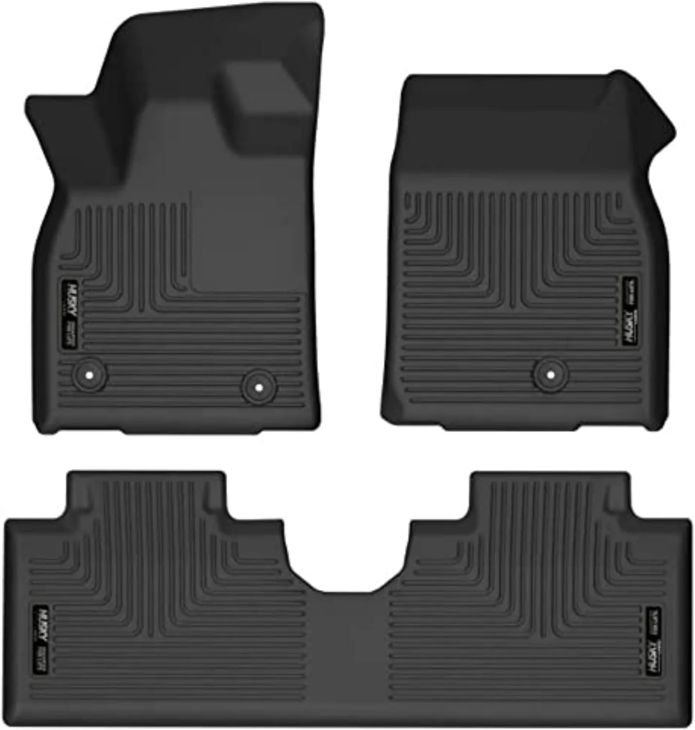 Husky Liners Weatherbeater Floor Mats | Fits 2021 - 2024 Ford Mustang Mach-E | Front & 2nd Row, 3-pc Black - 95071