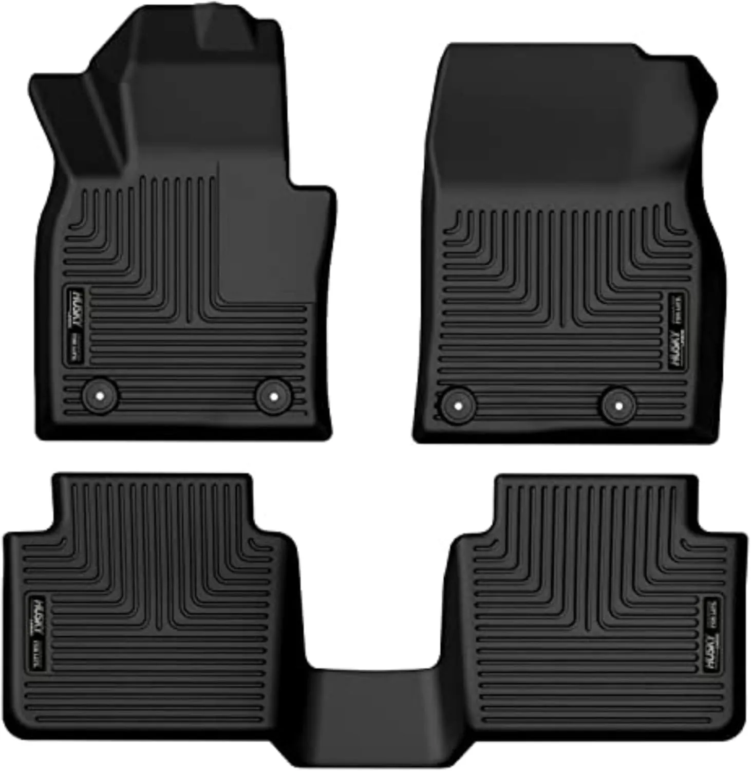 Husky Liners Weatherbeater Floor Mats | Fits 2023-2024 Mazda CX-50 | Front & 2nd Row, 3-pc Black - 96621