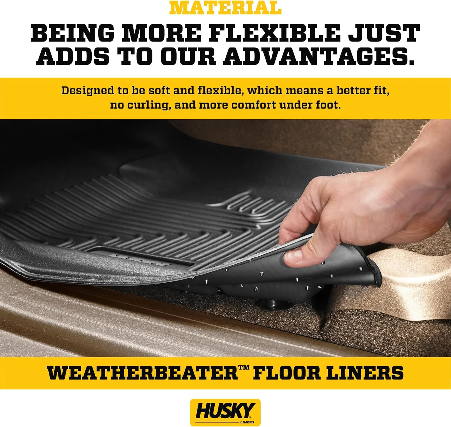 Husky Liners Weatherbeater Floor Mats | Fits 2023-2024 Mazda CX-50 | Front & 2nd Row, 3-pc Black - 96621