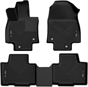 Husky Liners Weatherbeater Floor Mats | Fits 2024-2025 Toyota Grand Highlander & Lexus TX350 | Front & 2nd Row, 3-pc Black - 99351