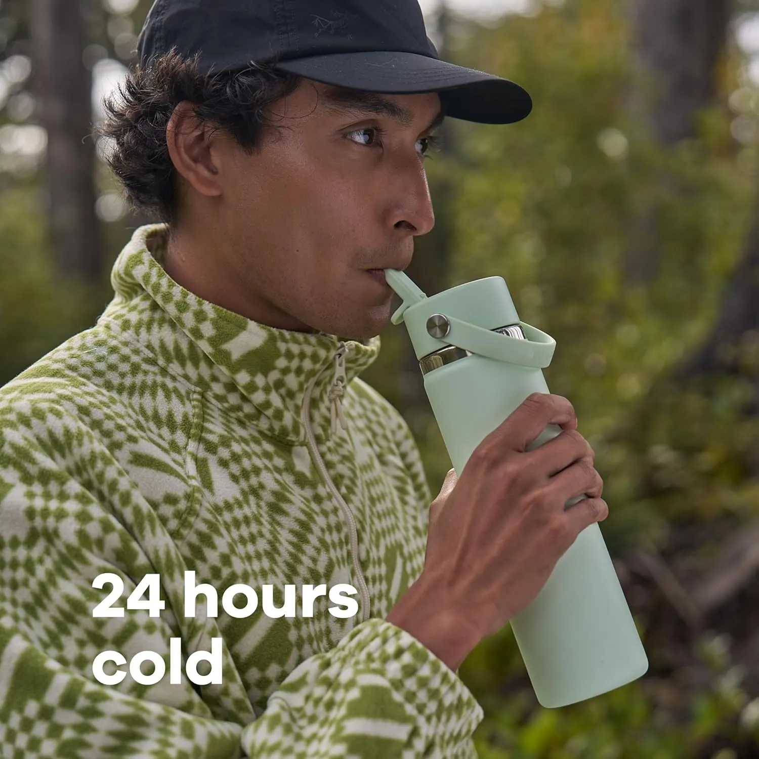 Hydro Flask Water Bottle - Insulated Stainless Steel - Wide Straw Lid, Non Spill, Leakproof in 24 Oz Birch Gray