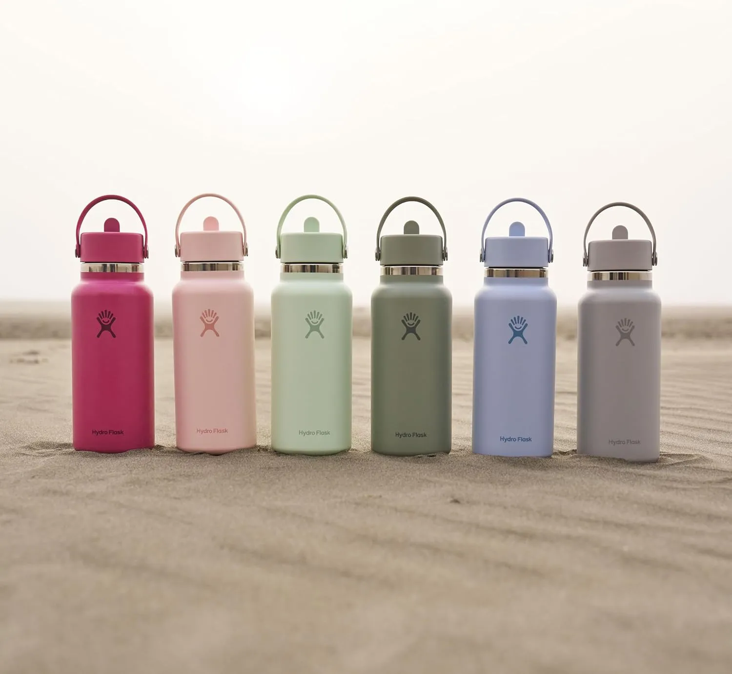 Hydro Flask Water Bottle - Insulated Stainless Steel - Wide Straw Lid, Non Spill, Leakproof in 24 Oz Birch Gray