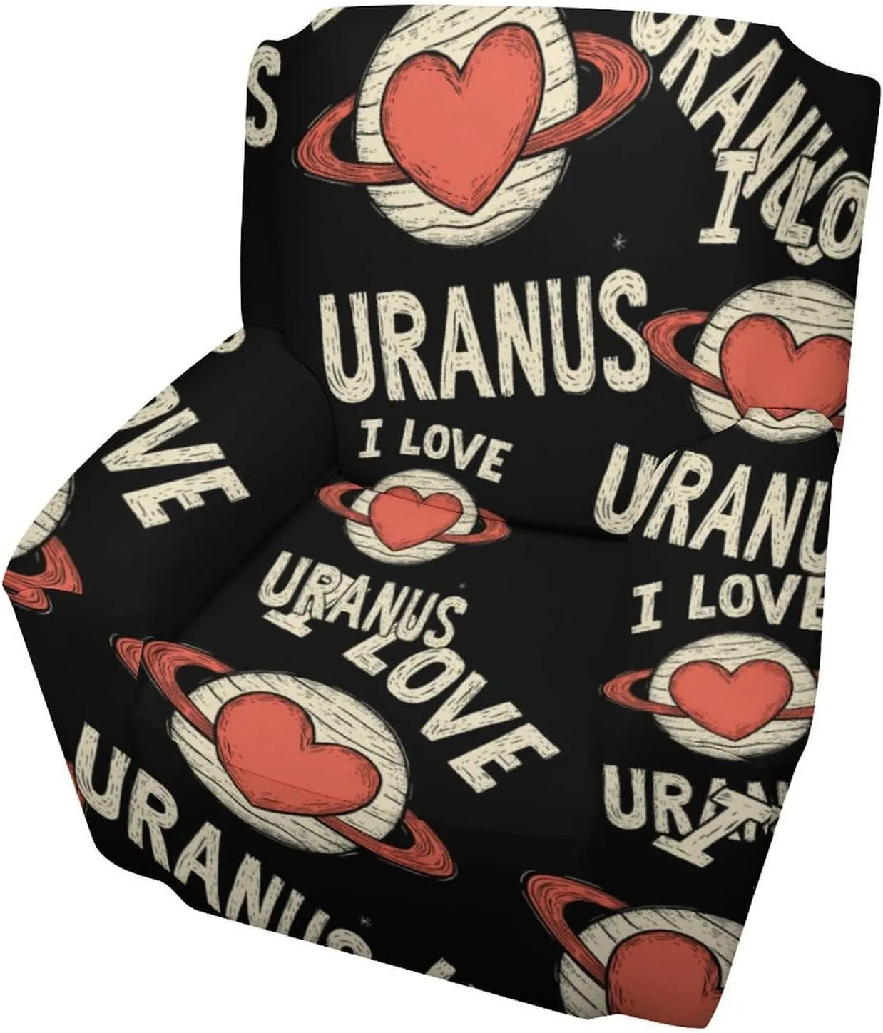 I Love Uranus 1-Piece Recliner Sofa Chair Cover Soft Elastic Bottom Furniture Washable Protector 32"