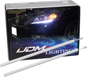 iJDMTOY Compatible With 2013-2015 Honda Accord Sedan, Set of Xenon White LED Even Illuminating Daytime Running Light Retrofit Kit, Fit Inside Parking Lamp Housing