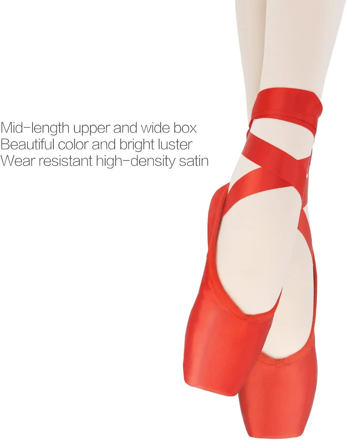 IJONDA Adult Ballet Pointe Shoes for Girls Women with Toe Pads and Mesh Bag