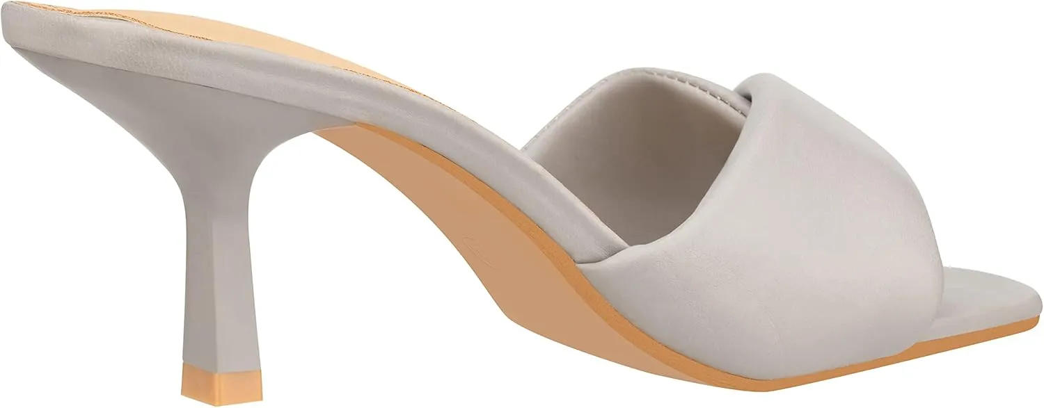 ILLUDE Women’s Low Heel Mules Open Square Toe Slip On Comfortable Cushion Heeled Sandals