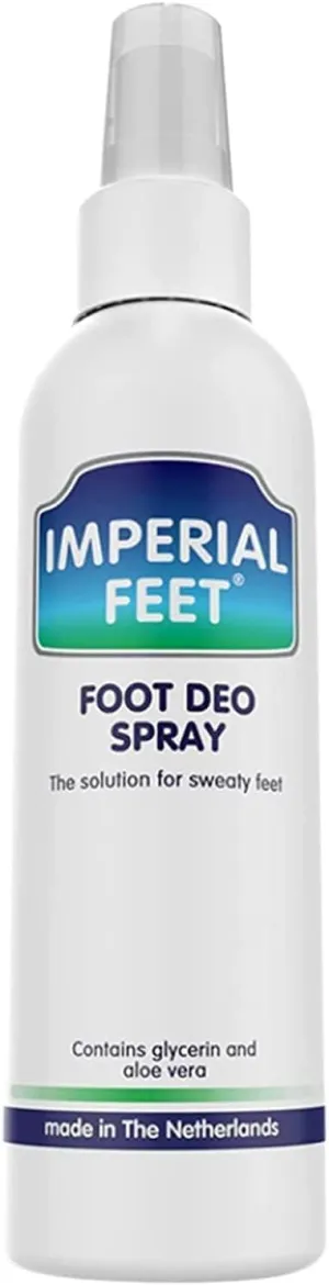 Imperial Feet Foot Deo Spray - Foot & Shoe Deodorizer Spray, Helps Eliminate Smelly Odor & Control Sweat - Antiperspirant Deodorizing Freshener with Mint Scent - Strong, 24-Hour Protection - 150ml