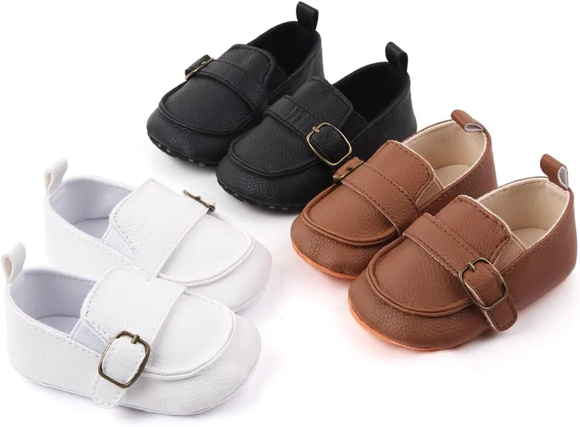 Infant Baby Boys Girls Leather Loafers Dress Shoes Newborn Oxford Flats Casual Moccasins Slip-On First Walking Boat Shoes