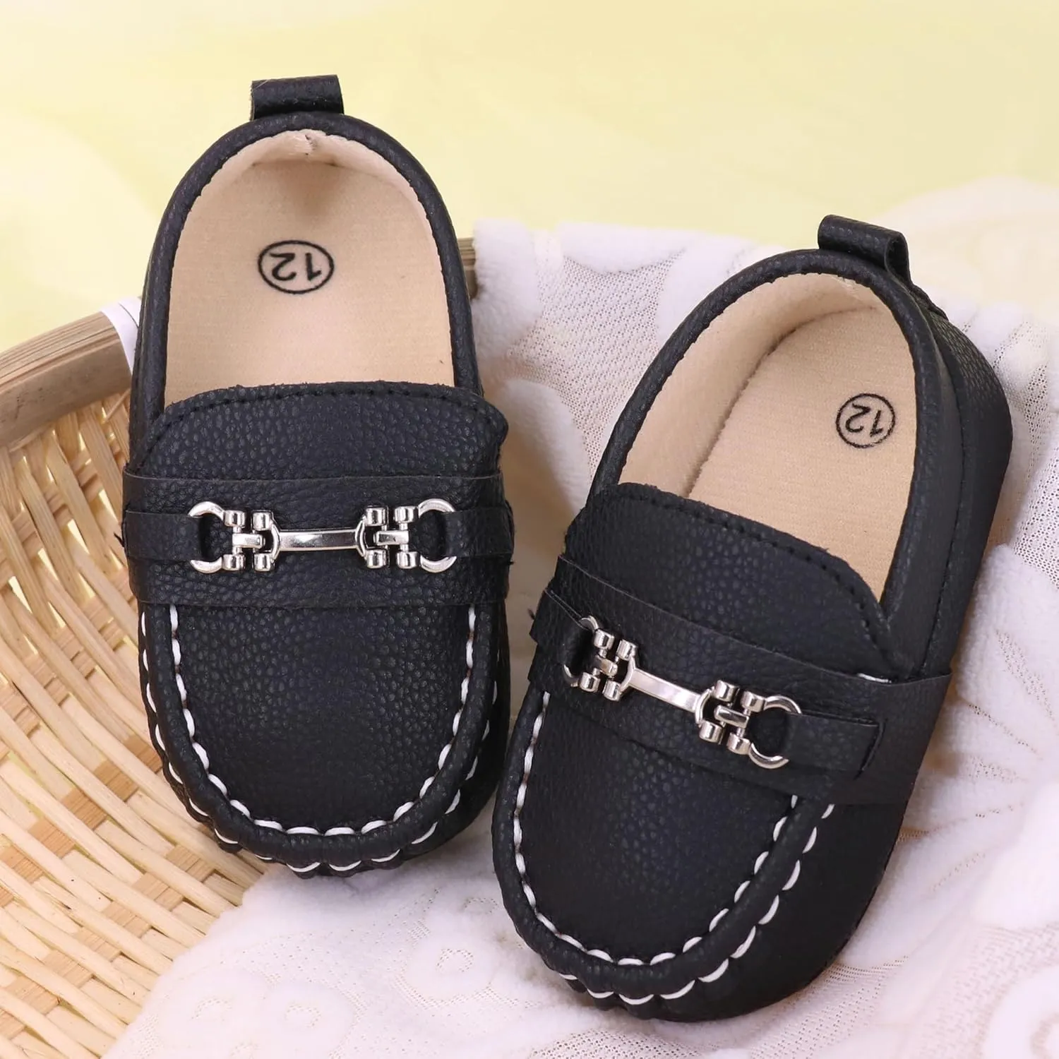Infant Baby Boys Loafers Soft Sole PU Leather Toddler Moccasins Girls First Walking Crib Dress Shoes