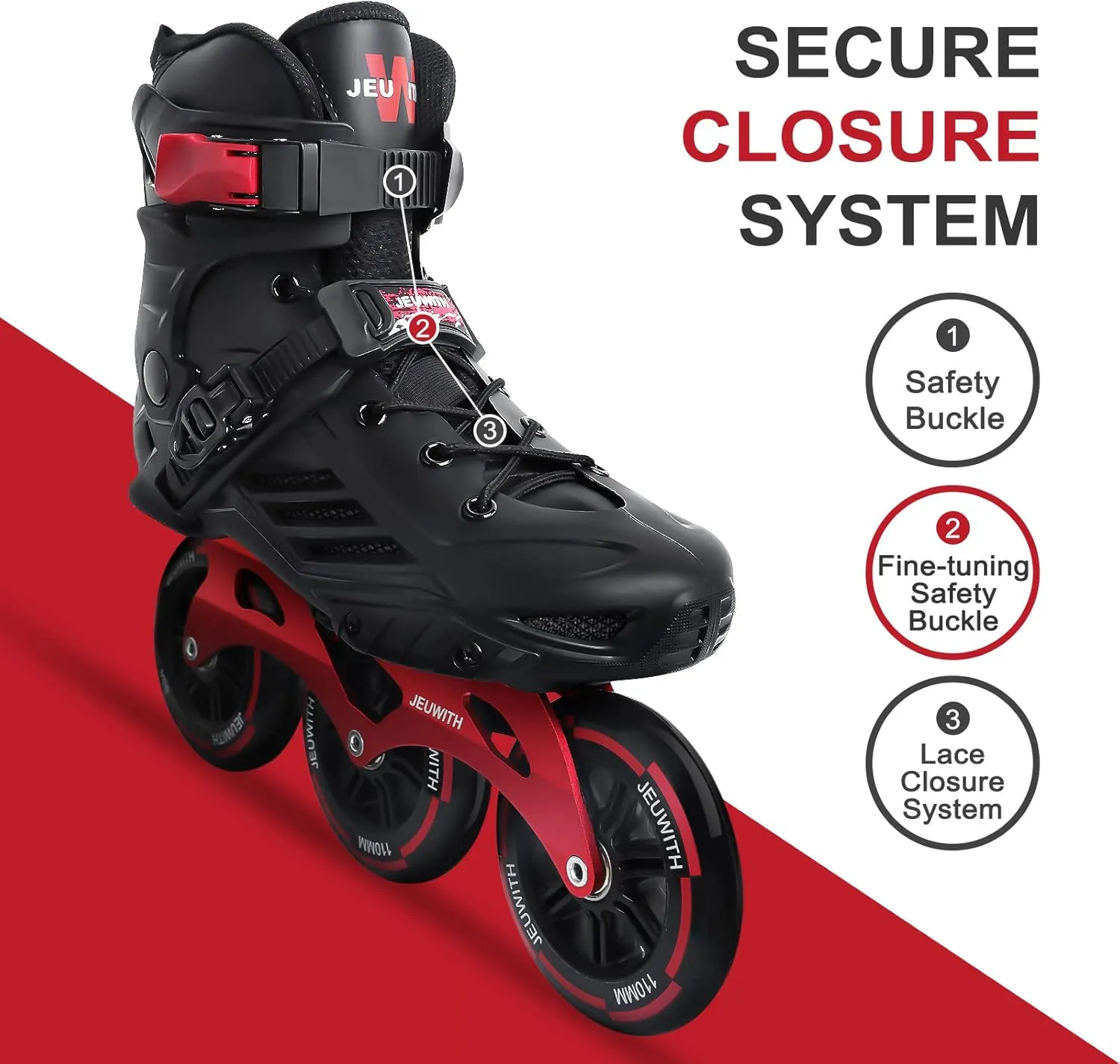 Inline Skates, 3 Wheels 110mm Roller Skates Blades for Adult Women Men, Professional Outdoor Fitness Inline Speed Skates for Unisex