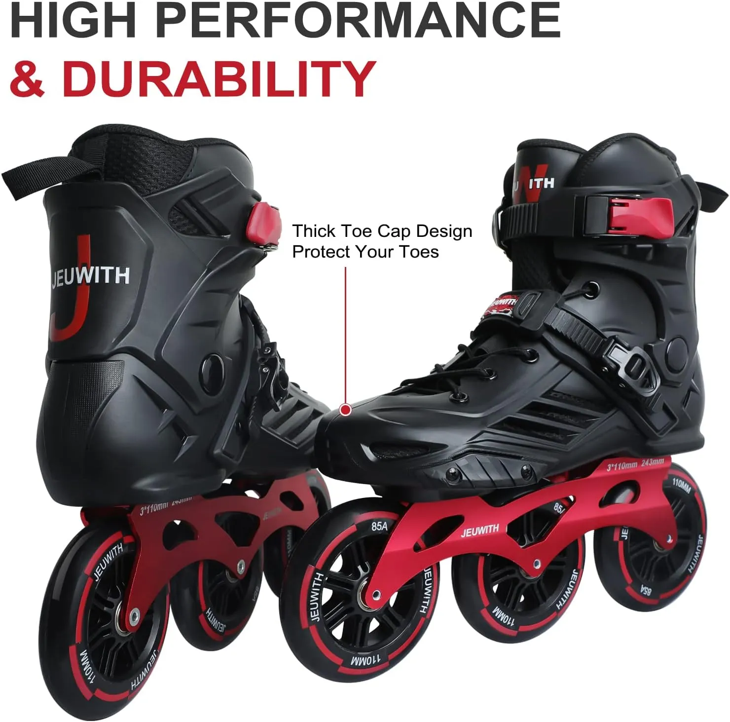 Inline Skates, 3 Wheels 110mm Roller Skates Blades for Adult Women Men, Professional Outdoor Fitness Inline Speed Skates for Unisex