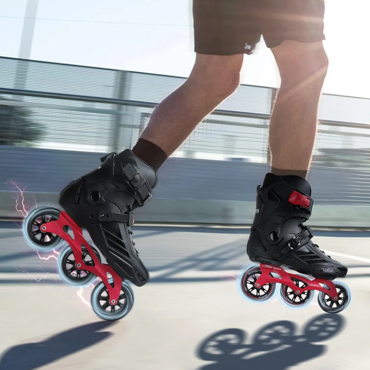 Inline Skates, 3 Wheels 110mm Roller Skates Blades for Adult Women Men, Professional Outdoor Fitness Inline Speed Skates for Unisex