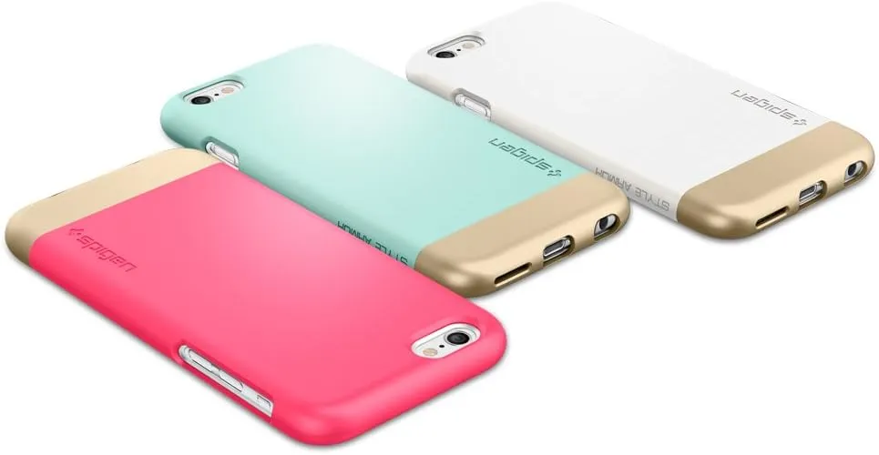 iPhone 6 Case, Spigen [Safe Slide] Stylish Color [Style Armor] [Mint] SOFT-Interior Scratch Protection with Dual Layer Trendy Hard Case for iPhone 6 / 6s - Mint (SGP11046)