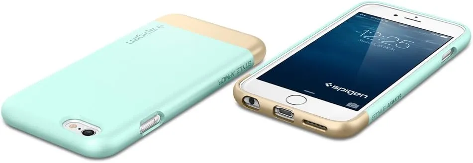 iPhone 6 Case, Spigen [Safe Slide] Stylish Color [Style Armor] [Mint] SOFT-Interior Scratch Protection with Dual Layer Trendy Hard Case for iPhone 6 / 6s - Mint (SGP11046)