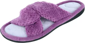isotoner Womens Recycled Popcorn Microterry Twist Slide