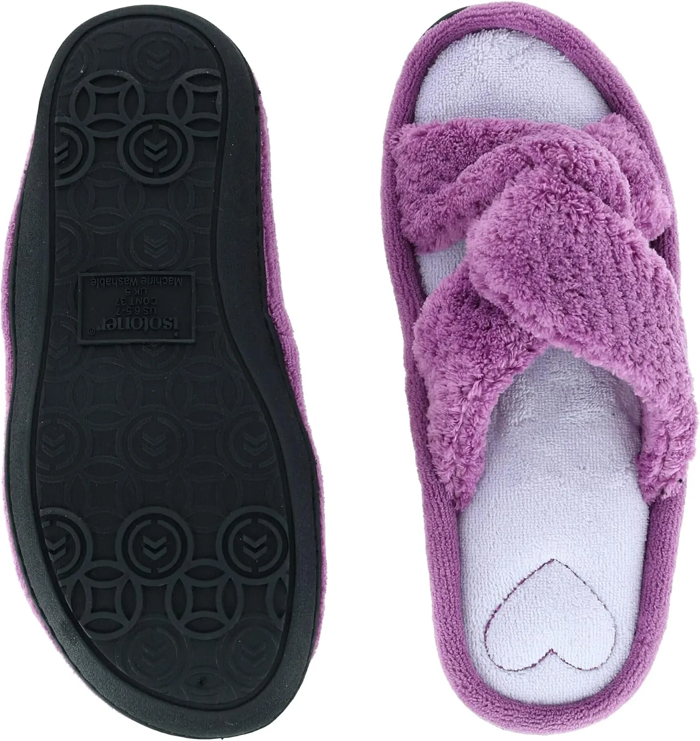 isotoner Womens Recycled Popcorn Microterry Twist Slide