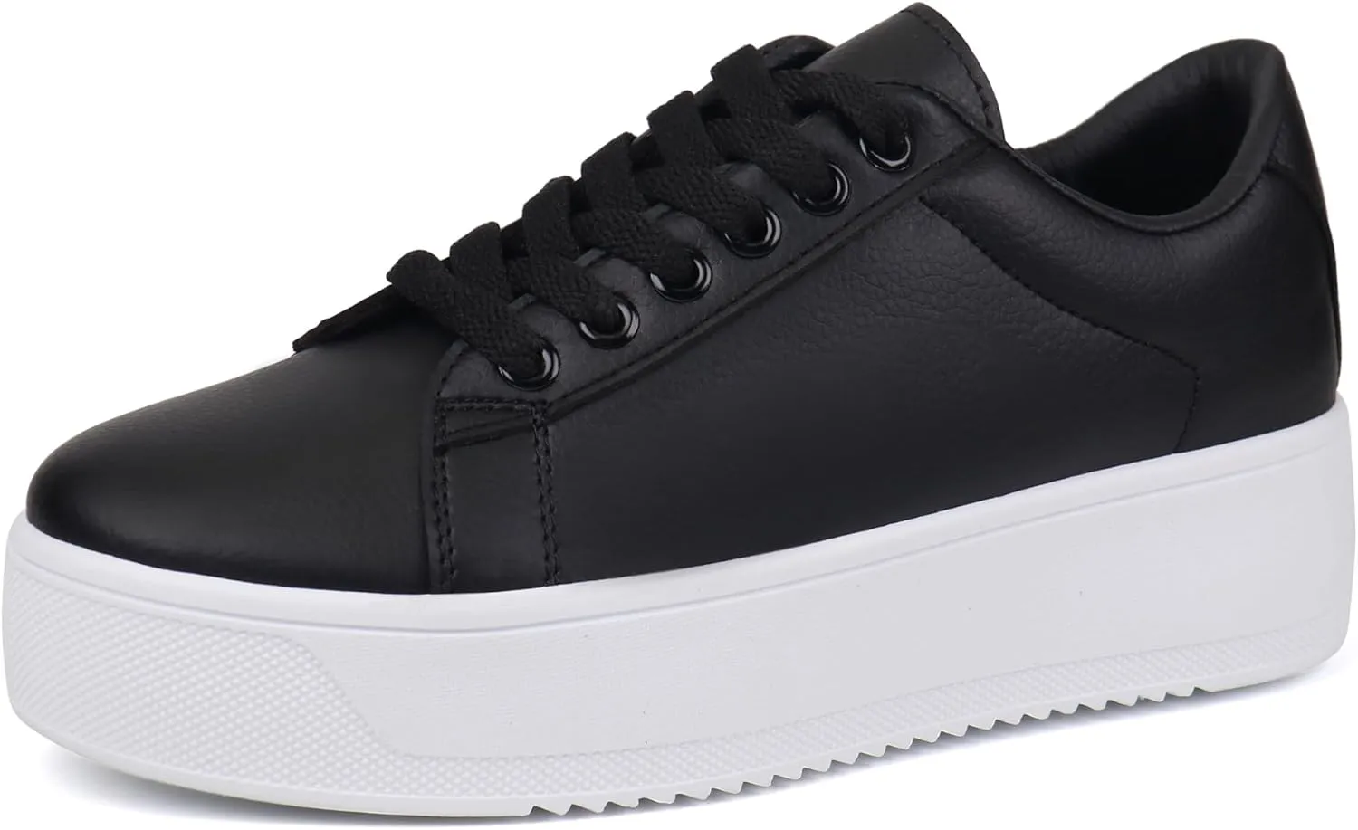 JABASIC Women Fashion Sneakers Low-top Lace-Up Stylish Walking Shoes Comfort Platform Sneakers