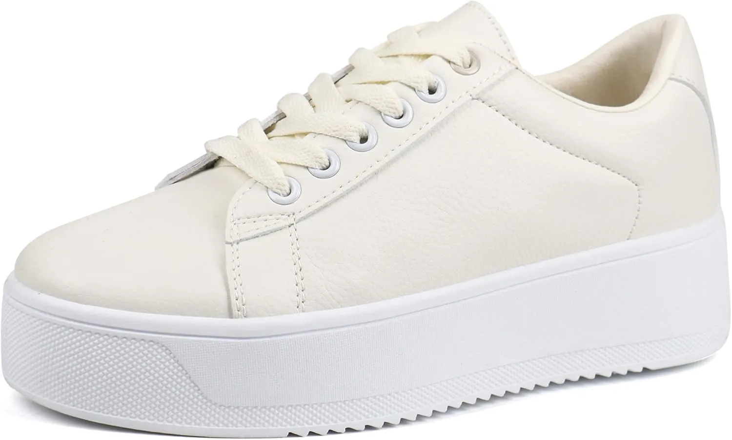 JABASIC Women Fashion Sneakers Low-top Lace-Up Stylish Walking Shoes Comfort Platform Sneakers