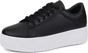 JABASIC Women Fashion Sneakers Low-top Lace-Up Stylish Walking Shoes Comfort Platform Sneakers