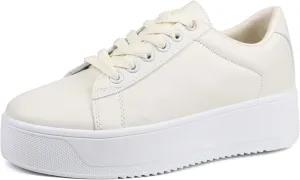 JABASIC Women Fashion Sneakers Low-top Lace-Up Stylish Walking Shoes Comfort Platform Sneakers