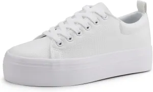 JABASIC Women Lace Up Platform Sneakers Comfortable Casual Fashion Sneaker Walking Shoes