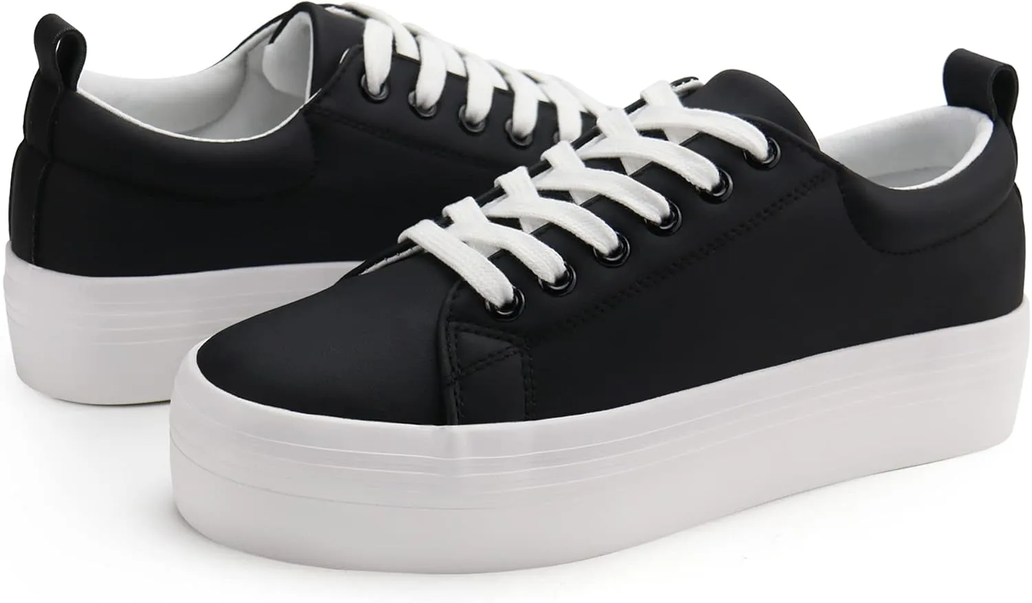 JABASIC Women Lace Up Platform Sneakers Comfortable Casual Fashion Sneaker Walking Shoes