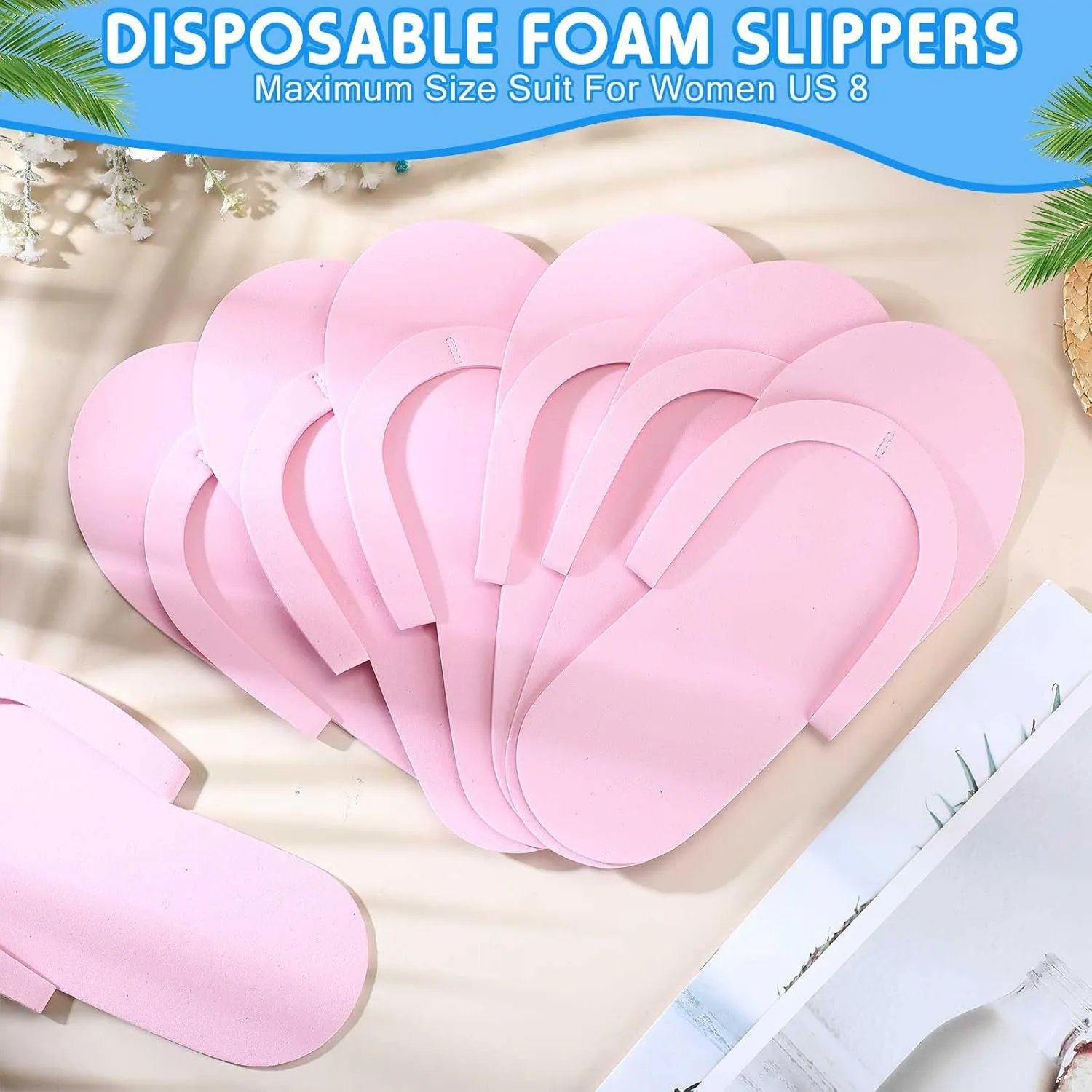 JenPen 60 Pairs Disposable Pedicure Slippers Foam Flip Flops Disposable Flip Flops Multi Color Foldable Pedicure Slippers for Guests Salon Spa Hotel Women