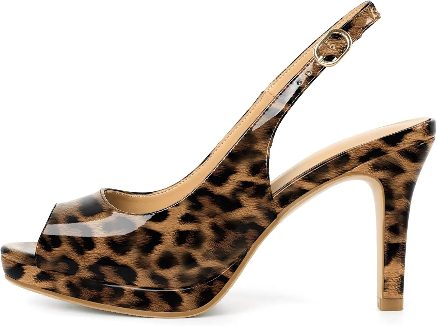 Joseywade Women's Slingback Heels Peep Toe Platform Stilettos 3.5 Inch High Heel Dress Shoes