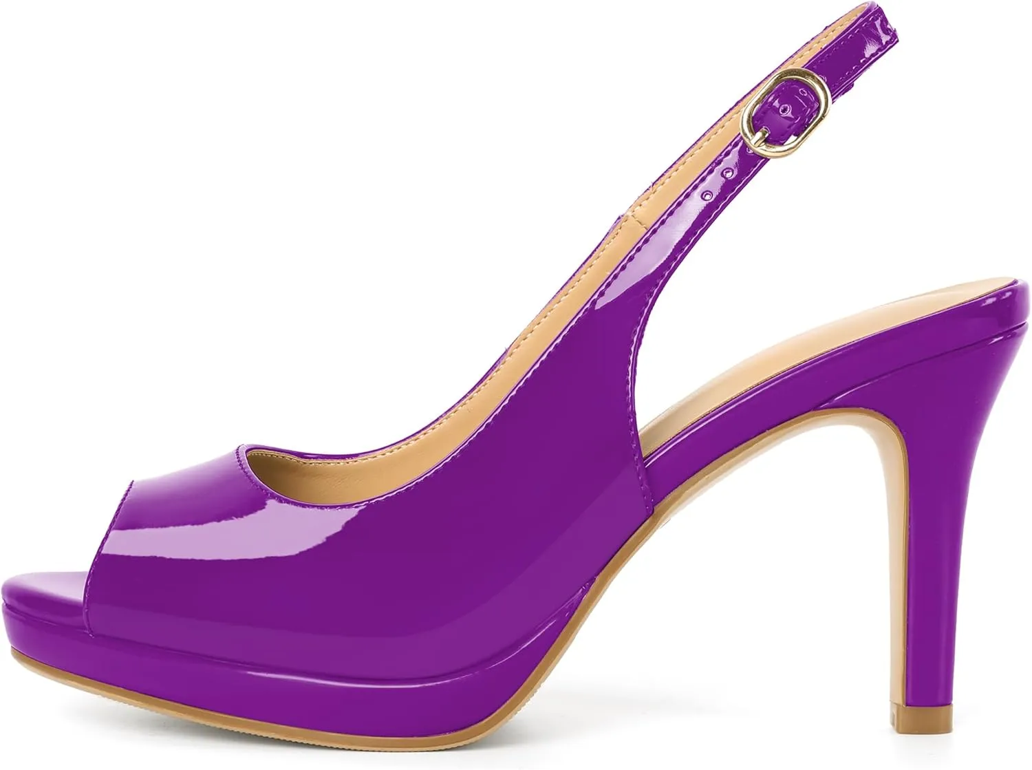 Joseywade Women's Slingback Heels Peep Toe Platform Stilettos 3.5 Inch High Heel Dress Shoes