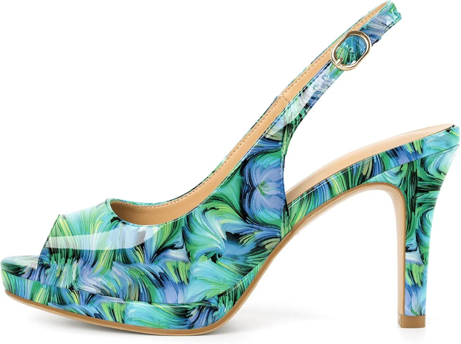 Joseywade Women's Slingback Heels Peep Toe Platform Stilettos 3.5 Inch High Heel Dress Shoes