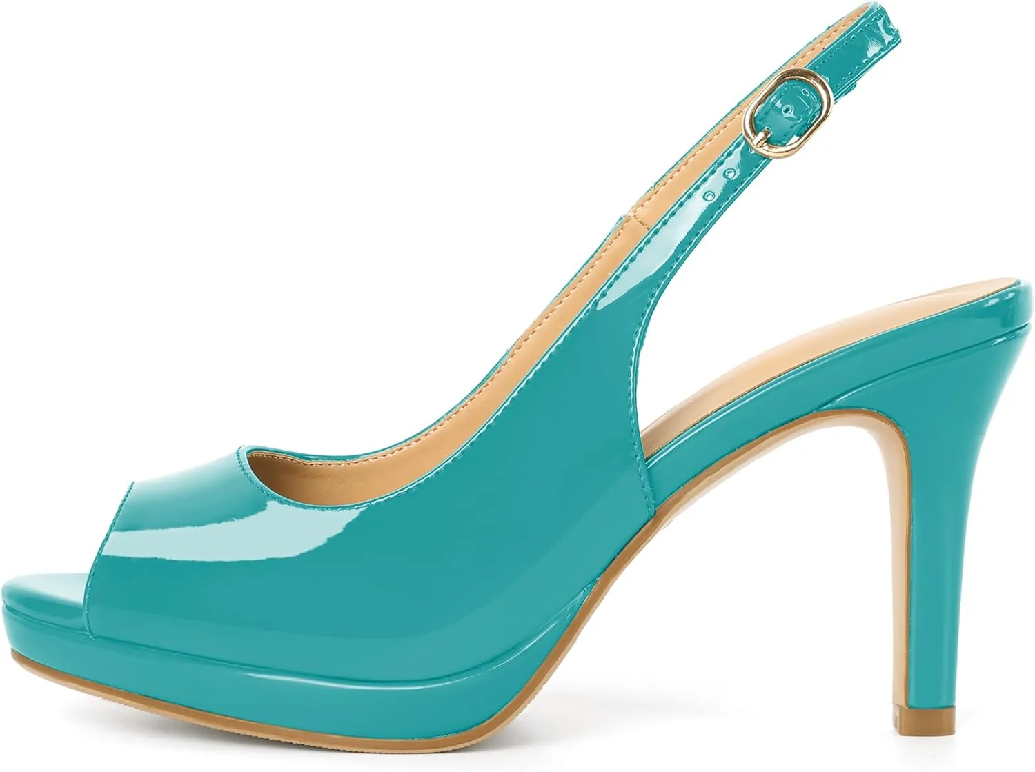 Joseywade Women's Slingback Heels Peep Toe Platform Stilettos 3.5 Inch High Heel Dress Shoes