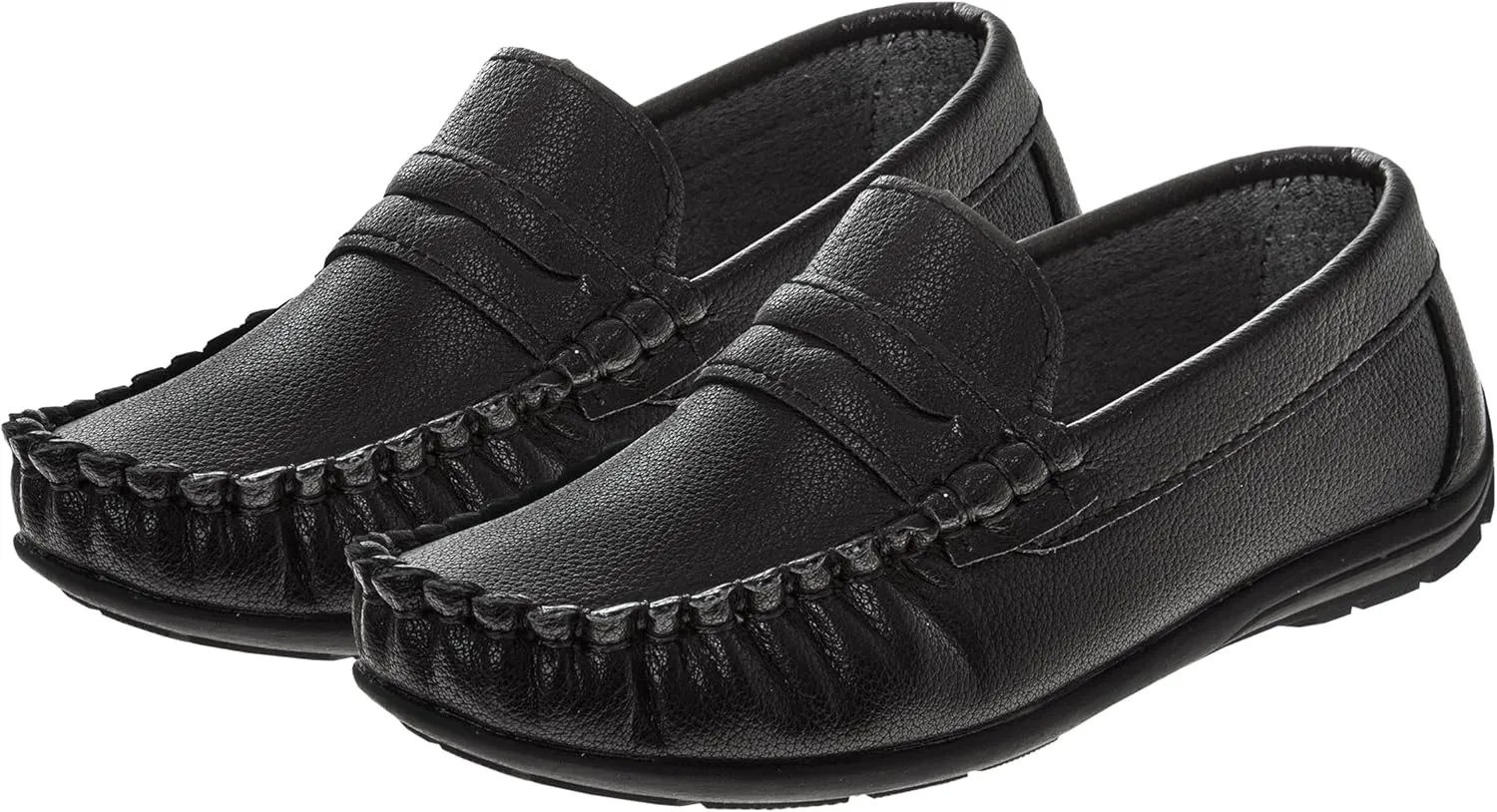 Josmo Boys Moccasin Driving Loafers - Casual Dress Penny Slip On Boat Shoes (Sizes: 5-10 Toddlers / 11-13 Little Kids / 1-5 Big Kids)