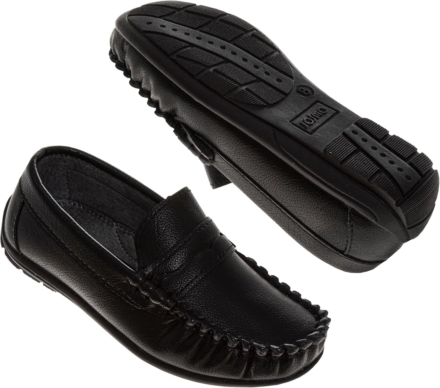 Josmo Boys Moccasin Driving Loafers - Casual Dress Penny Slip On Boat Shoes (Sizes: 5-10 Toddlers / 11-13 Little Kids / 1-5 Big Kids)