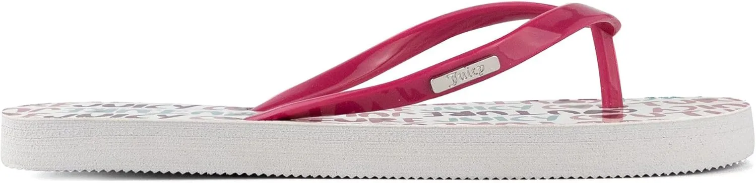 JUICY COUTURE Flip Flops, Soft Lightweight Beach Sandals for Women, Casual Slippers Shower Beach Pool Flat Slides Shoes