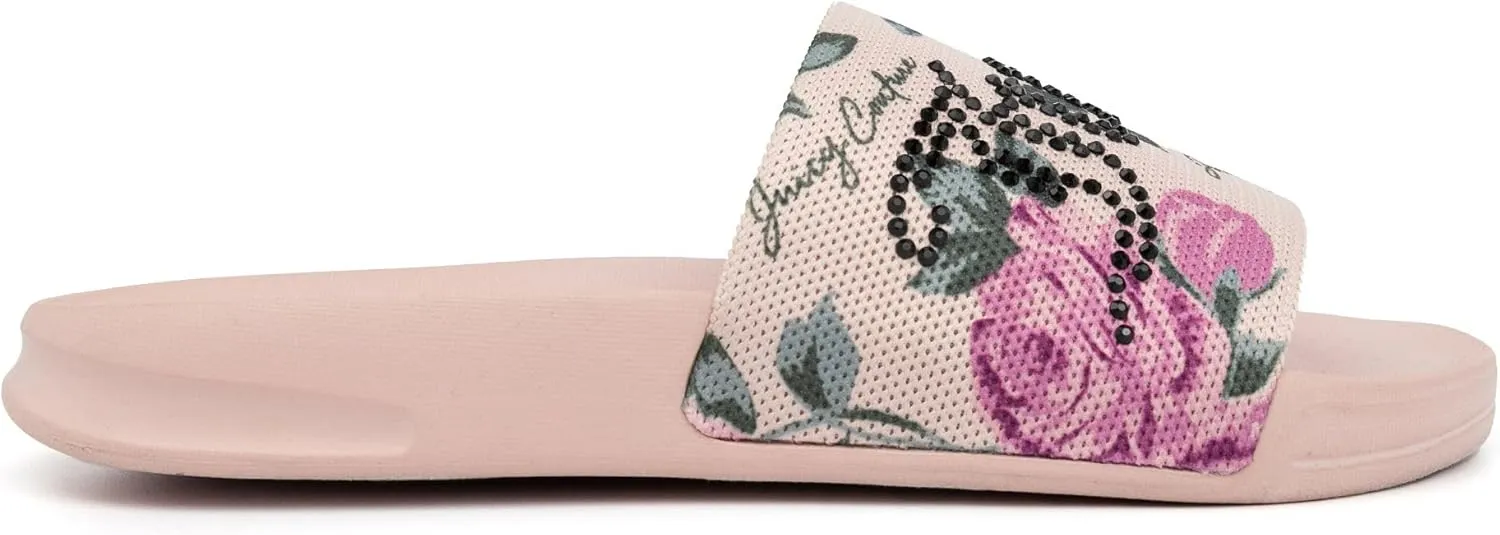 Juicy Couture Slide Sandals, Beach Flats for Women, Summer Shoes