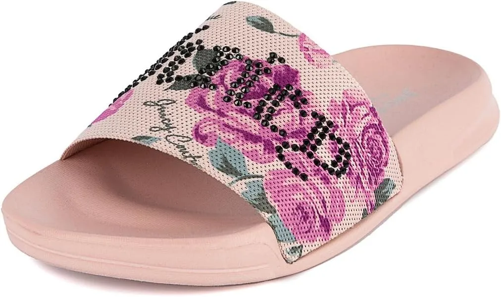 Juicy Couture Slide Sandals, Beach Flats for Women, Summer Shoes
