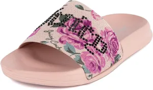 Juicy Couture Slide Sandals, Beach Flats for Women, Summer Shoes