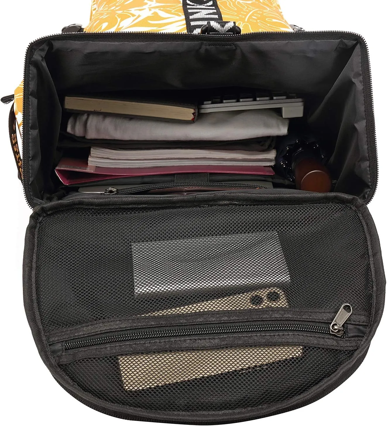 Kalesi Gym Duffle Bag Backpack 4-Way Waterproof with Shoes Compartment for travel Sport Hiking laptop (Mustard yellow)
