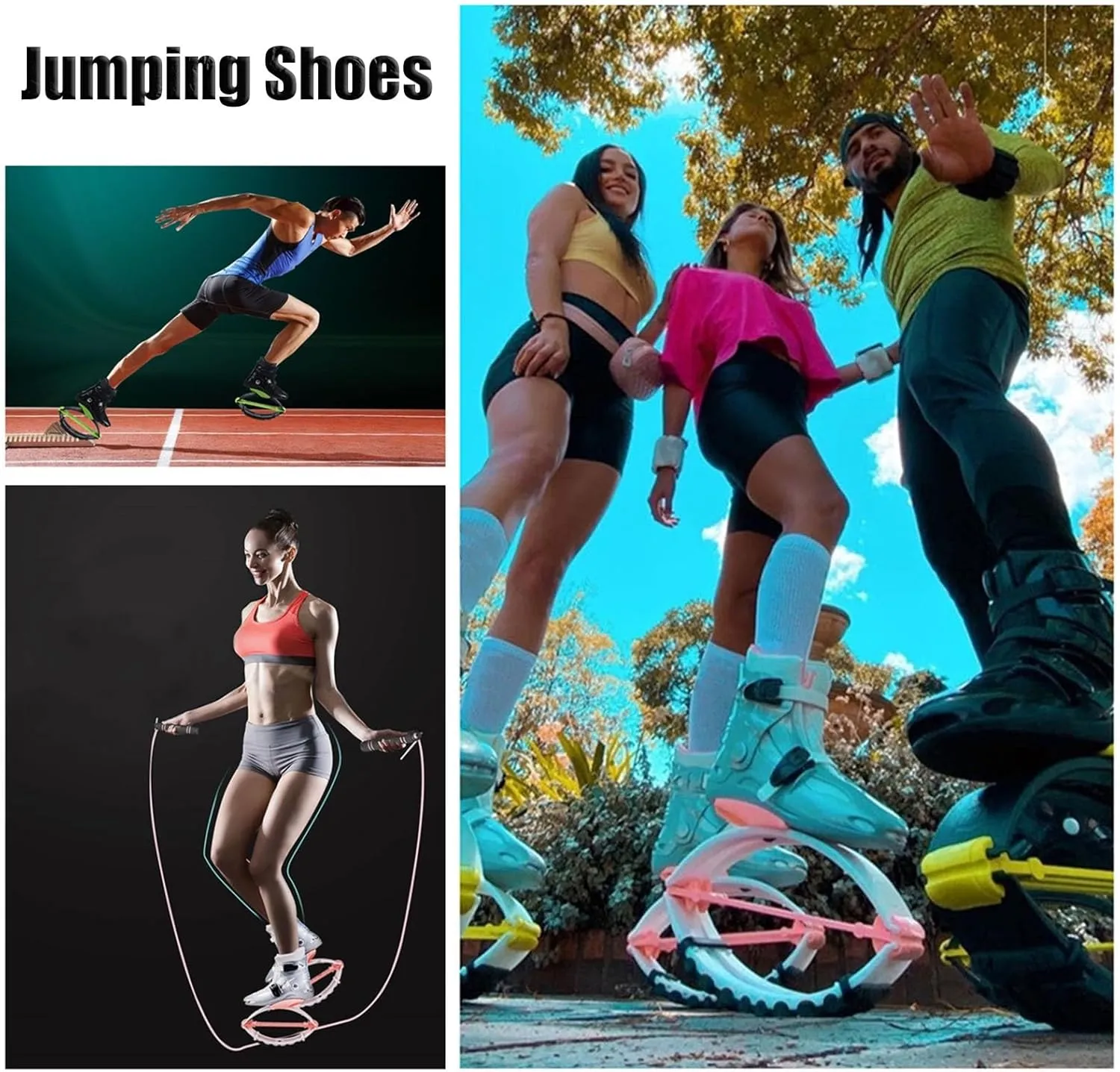 Kangaroo Jump Shoes High Bounce Moon Shoes for Men and Women Fitness Workout Training, Adult Unisex